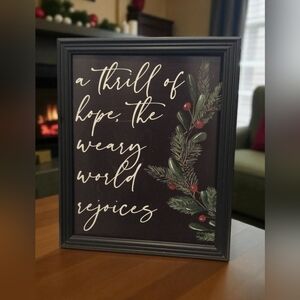 New "Thrill Of Hope..." Framed Christmas Song Lyrics Print 8"X10"